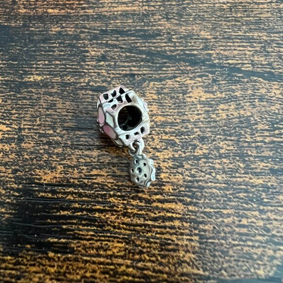 Pandora Silver Magnolia Bloom Enamel CZ Dangle charm 792077PCZ - NEW - Picture 5 of 6